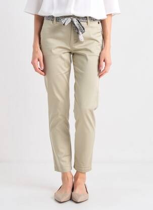 Pantalon chino țesătură poplin mărime normală bej FREEMAN T.PORTER femeie