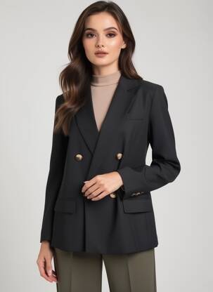 Sacou buzunare negru GRACE & MILA femeie