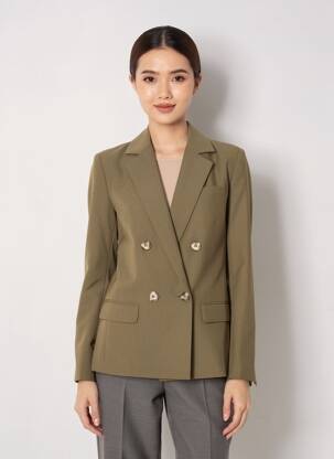 Sacou buzunare verde GRACE & MILA femeie