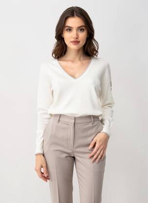 Pulover croială cambrată mâneci lungi alb FREEMAN T.PORTER femeie
