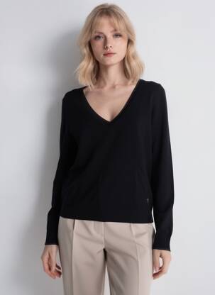 Pulover croială cambrată mâneci lungi negru FREEMAN T.PORTER femeie