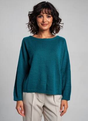 Pulover croială dreaptă mâneci lungi verde LOLA ESPELETA femeie