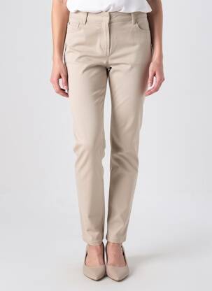 Pantalon slim talie elastică mărime normală bej STARK femeie