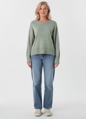 Pulover croială dreaptă mâneci lungi verde TIFFOSI femeie