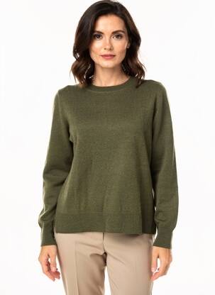 Pulover croială dreaptă mâneci lungi verde ESTHEME femeie