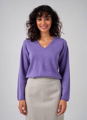 Pulover croială cambrată mâneci lungi violet ESTHEME femeie