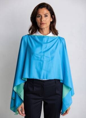 Poncho albastru DIANA GALLESI femeie