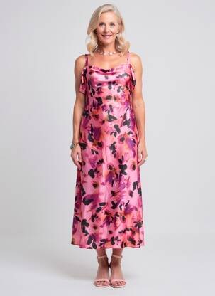 Rochie lungă mâneci scurte mâneci scurte roz JOSEPH RIBKOFF femme