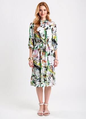 Rochie midi imprimeu floral mâneci 3/4 negru JOSEPH RIBKOFF femeie