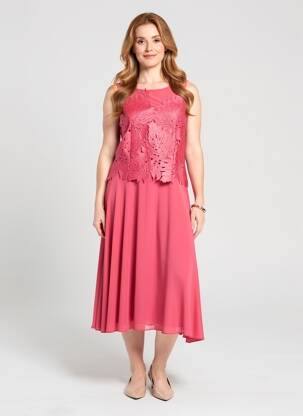 Rochie midi fără mâneci fără mâneci roșu VERA MONT femeie