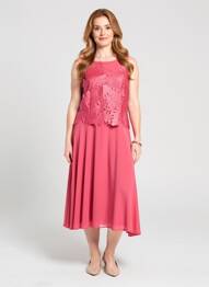 Rochie midi fără mâneci fără mâneci roșu VERA MONT femme