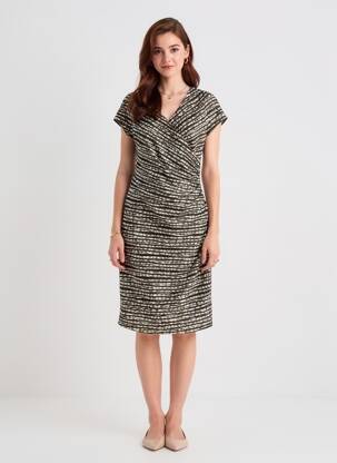 Rochie midi închidere cu fermoar la spate mâneci scurte verde JOSEPH RIBKOFF femeie