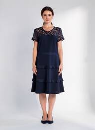 Rochie midi mâneci scurte mâneci scurte albastru JOSEPH RIBKOFF femeie