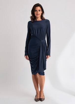 Rochie midi mâneci lungi mâneci lungi albastru JOSEPH RIBKOFF femeie