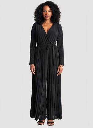Salopetă-pantalon croială fluidă mâneci lungi negru JOSEPH RIBKOFF femeie