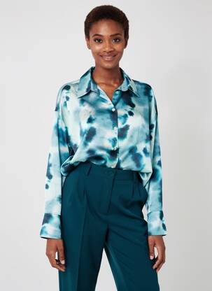 Cămașă croială fluidă mâneci lungi albastru A/W WOMAN femeie