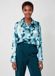 Cămașă croială fluidă mâneci lungi albastru A/W WOMAN femeie