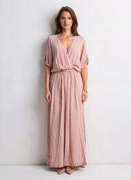 Rochie lungă mâneci scurte mâneci scurte roz 8PM femme