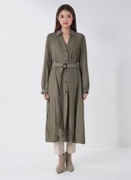 Rochie midi mâneci lungi mâneci lungi verde IVI femeie