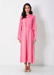Rochie lungă mâneci lungi mâneci lungi roz SEVENTY femme