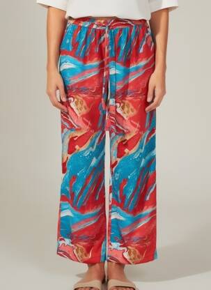 Pantalon drept talie elastică roșu YYDS (YOUR YOUTHFUL DRESS STYLE) femeie