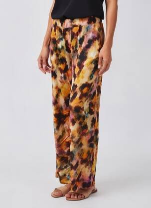 Pantalon drept talie elastică negru MAEVY femeie