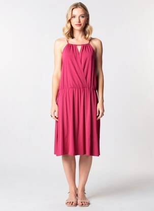 Rochie midi fără mâneci fără mâneci roz NATURANA femeie