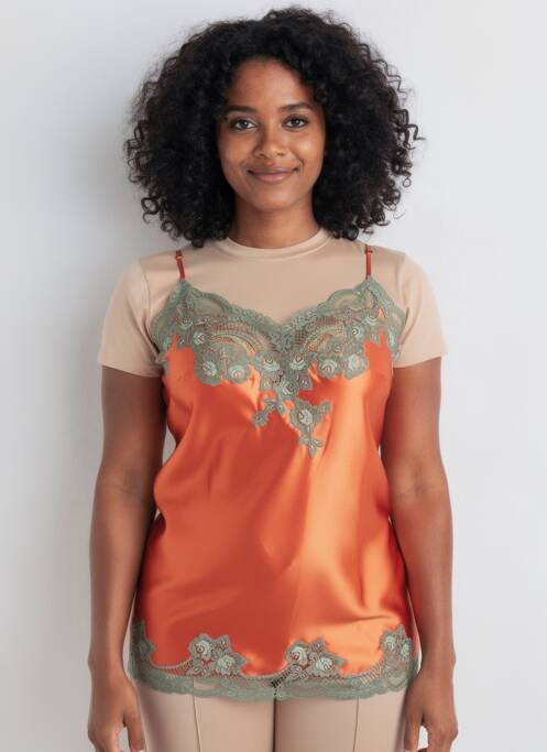 Nuisetă/combinetă efect material satinat portocaliu MARJOLAINE femme