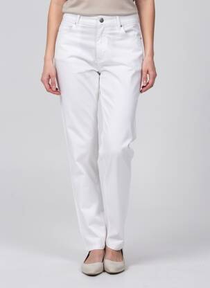 Pantalon slim țesătură poplin mărime normală alb GARDEUR femeie