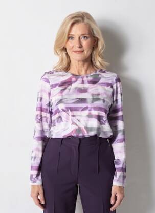 Top țesătură jersey mâneci lungi violet RABE femeie