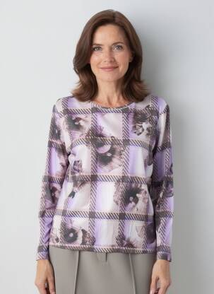 Top țesătură jersey mâneci lungi violet RABE femeie