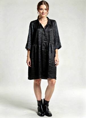 Rochie scurtă mâneci 3/4 mâneci 3/4 negru VINTAGE LOVE femme