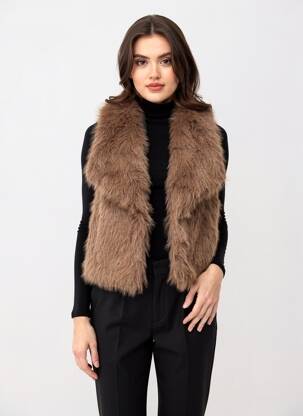 Vestă fără mâneci căptușeală maro MADE IN ITALY femme