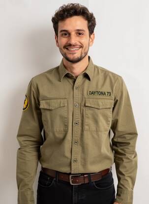 Cămașă cu mâneci lungi buzunare verde DAYTONA bărbat