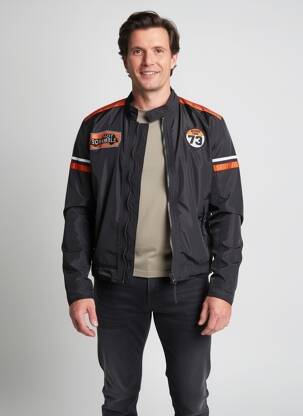Geacă col ofițer negru DAYTONA bărbat