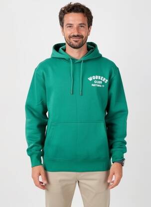 Hanorac cu glugă broderie mâneci lungi verde DAYTONA bărbat