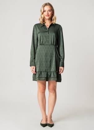 Rochie scurtă mâneci lungi mâneci lungi verde LPB femeie