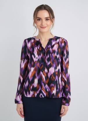 Bluză țesătură poplin mâneci lungi violet STREET ONE femeie