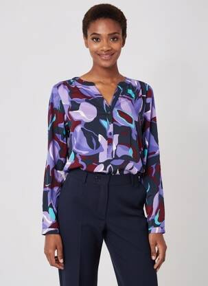Bluză țesătură poplin mâneci lungi violet STREET ONE femeie