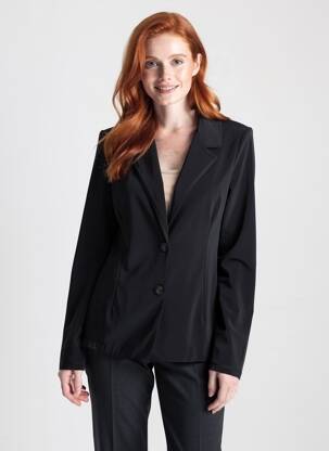 Jachete casual croială cambrată negru HBT femeie