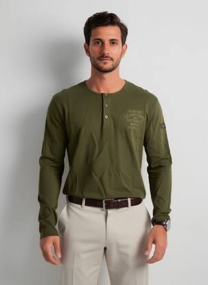 Tricou elasticitate mâneci lungi verde DAYTONA bărbat