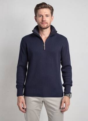 Pulover elasticitate mâneci lungi albastru DAYTONA bărbat