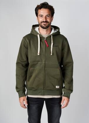 Jachete casual finisaj interior blană sintetică verde DAYTONA bărbat