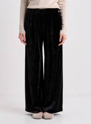 Pantalon larg mărime normală mărime normală negru MAT. femeie