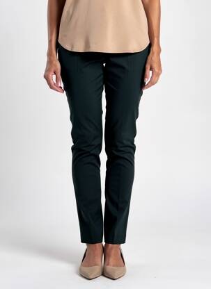 Pantalon slim țesătură poplin mărime normală verde LAUREN VIDAL femeie