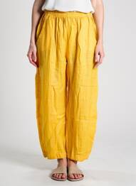 Pantalon drept țesătură crep talie înaltă galben OLIVER JUNG femme
