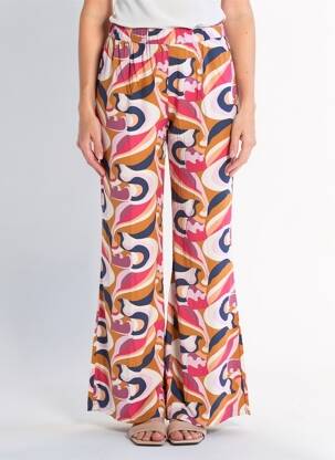 Pantalon larg țesătură poplin mărime normală roz BLUTSGESCHWISTER femeie