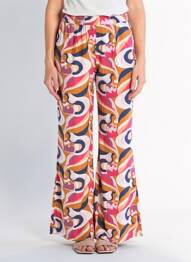 Pantalon larg țesătură poplin mărime normală roz BLUTSGESCHWISTER femeie