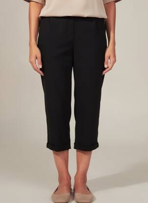 Pantalon 7/8 elasticitate mărime normală negru KING LOUIE femeie