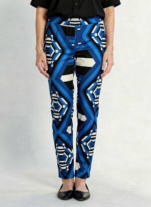 Pantalon slim talie elastică mărime normală albastru MAT. femeie